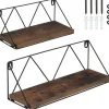 tectake 2 wandplanken Rockport, Industrieel Hout Donker, Rustiek