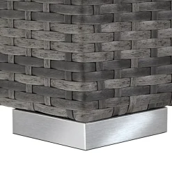 tectake 2 wicker ligbedden met aluminium frame en tafel, inclusief beschermhoes