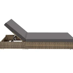 tectake 2 wicker ligbedden met aluminium frame en tafel, inclusief beschermhoes