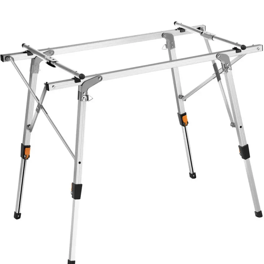 Kamperen En Outdoor-tectake Aluminium campingtafel Tina opvrouwbaar in hoogte verstelbaar , Zilver
