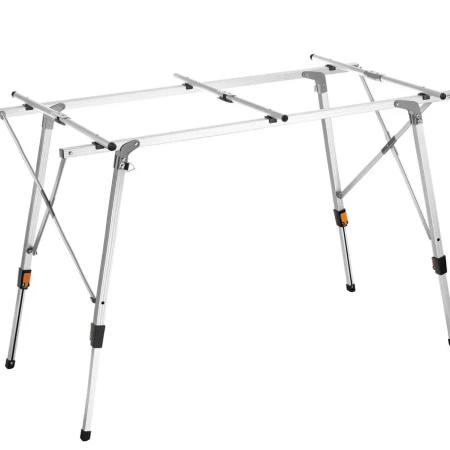 Kamperen En Outdoor-tectake Aluminium klaptafel Bastiaan in hoogte verstelbaar , Zilver