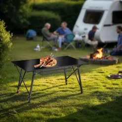 Kamperen En Outdoor-tectake Aluminium klaptafel Bastiaan in hoogte verstelbaar , Zwart
