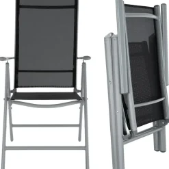 tectake Aluminium tuinset 8+1 - Zilver