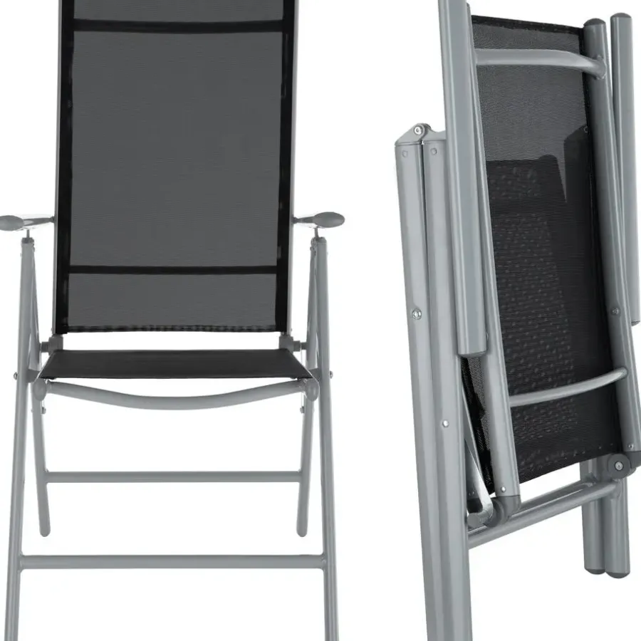 tectake Aluminium tuinset 8+1 - Zilver
