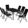 tectake Aluminium tuinset 6+1 - Antraciet