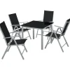 tectake Aluminium tuinset 4+1 - Zilver