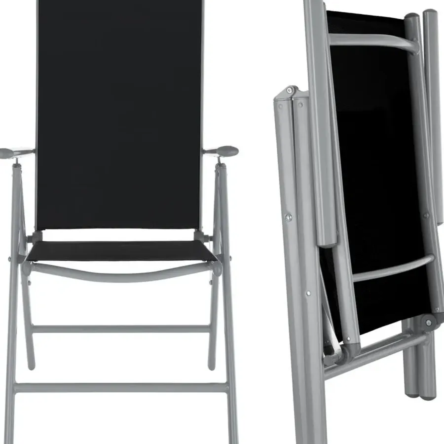 tectake Aluminium tuinset 4+1 - Zilver