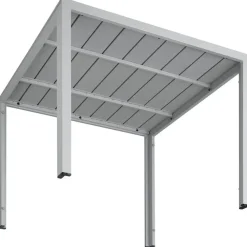 tectake Aluminium tuintafel Maren met in hoogte verstelbare poten 90x90x74,5cm