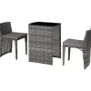 Bistro- & Balkonsets-tectake Aluminium wicker bistroset Hamburg, Grijs
