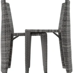 Bistro- & Balkonsets-tectake Aluminium wicker bistroset Hamburg, Grijs