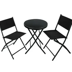 Bistro- & Balkonsets-tectake Balkonset Düsseldorf 2+1, Zwart