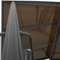 Terrasoverkappingen-tectake Barbecue-overkapping Asado 2,4x1,5x2,34m, Grijs