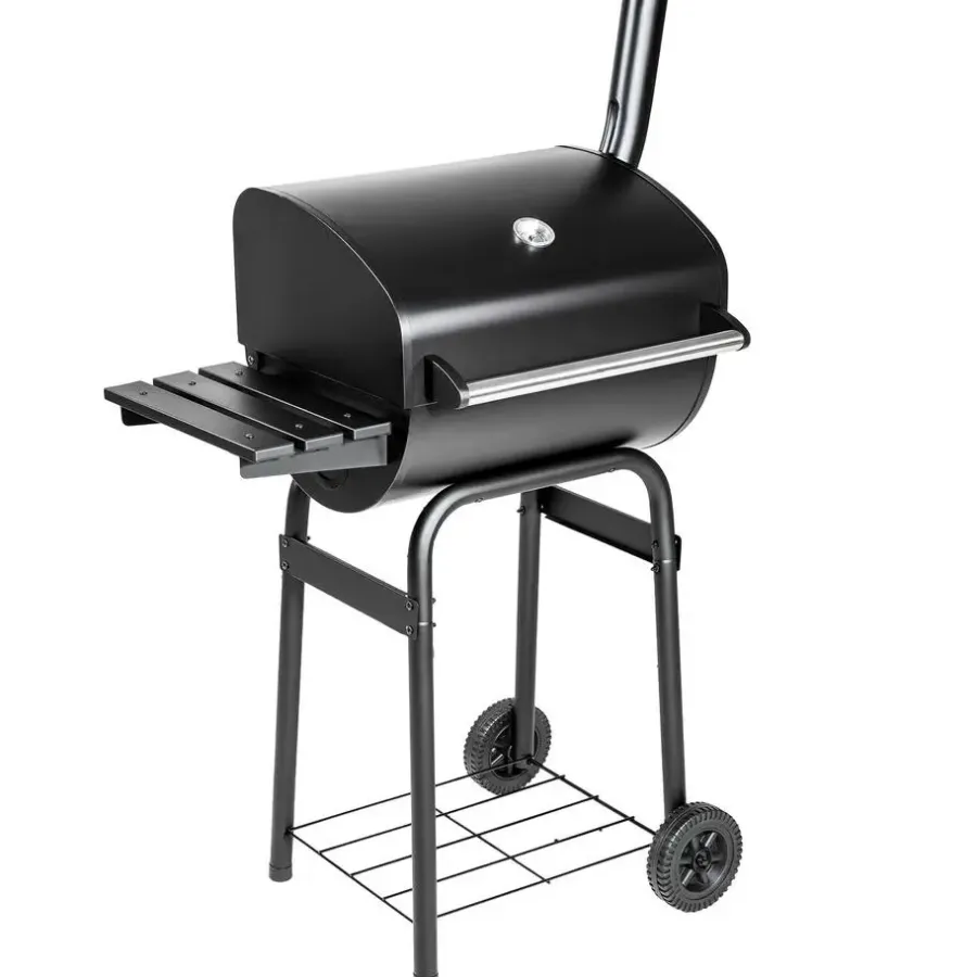 Barbecues En Accessoires-tectake BBQ Barbecue Smoker met deksel en thermometer, Zwart