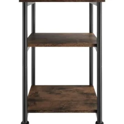 tectake Bijzettafel Memphis 34x30x59cm, Industrieel Hout Donker, Rustiek