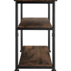 tectake Bijzettafel Memphis 34x30x59cm, Industrieel Hout Donker, Rustiek