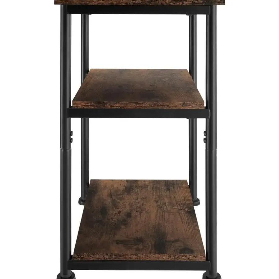 tectake Bijzettafel Memphis 34x30x59cm, Industrieel Hout Donker, Rustiek