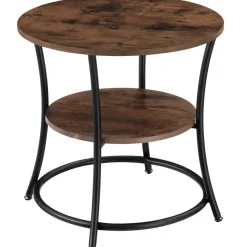 Bijzettafels-tectake Bijzettafel Saint Louis, Industrieel Hout Donker, Rustiek