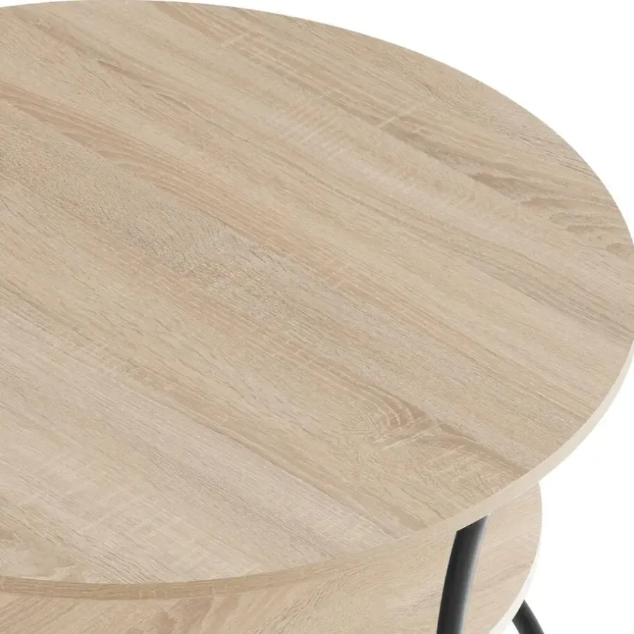 tectake Bijzettafel Saint Louis, Industrieel Licht Hout, Eiken Sonoma