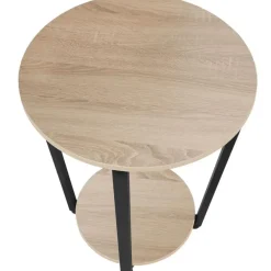 Bijzettafels-tectake Bijzettafel Swindon 50x62,5cm, Industrieel Licht Hout, Eiken Sonoma