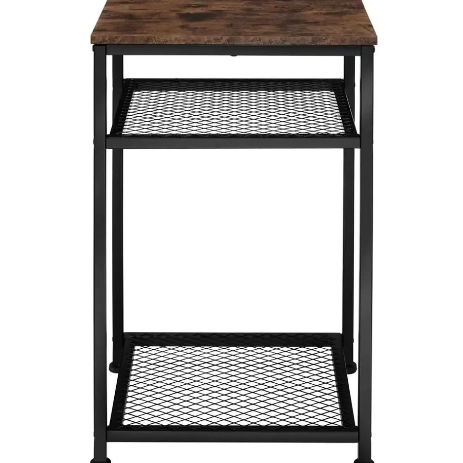 tectake Bijzettafel York 45,5x36x75,5cm, Industrieel Hout Donker, Rustiek