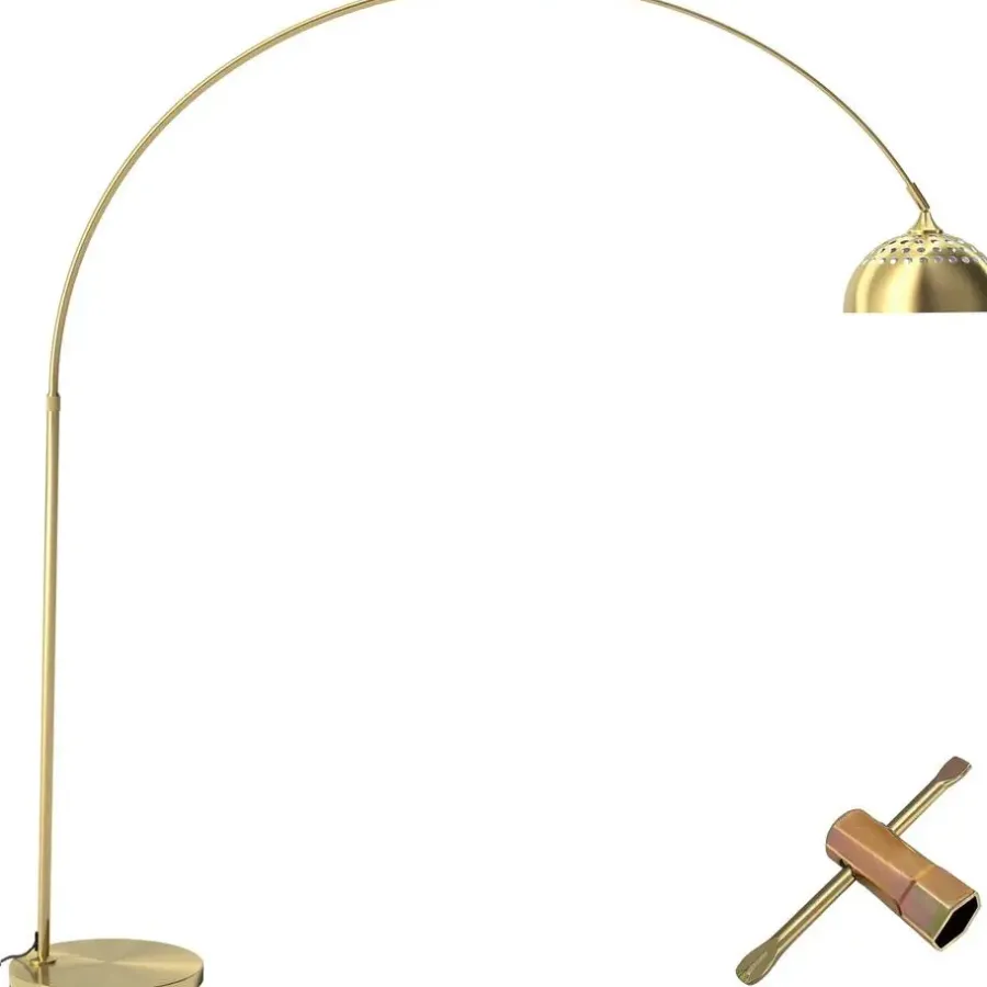Staande Lampen-tectake Booglamp Arcus, staal, retro-stijl, 60W, Goud