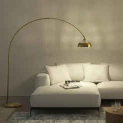 Staande Lampen-tectake Booglamp Arcus, staal, retro-stijl, 60W, Goud