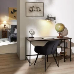 Bureaus-tectake Bureau Donegal 140x60x76,5cm, Industrieel Hout Donker, Rustiek