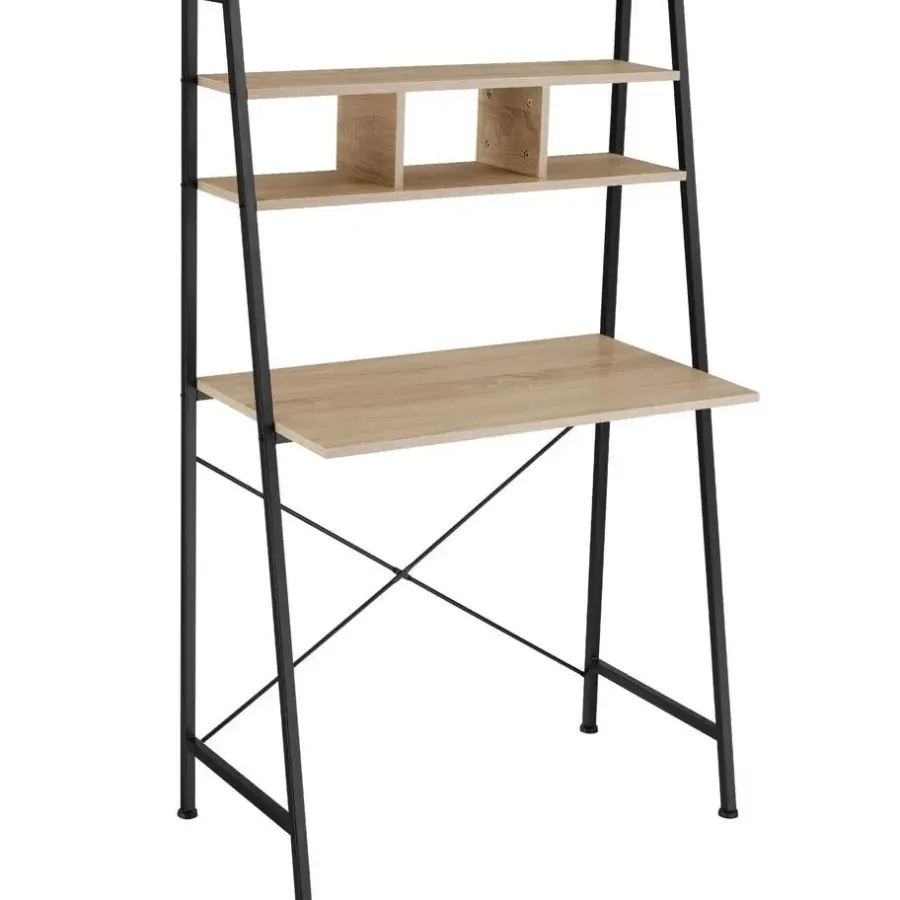 tectake Bureau Exeter 85,5x46,5x140cm, Industrieel Licht Hout, Eiken Sonoma