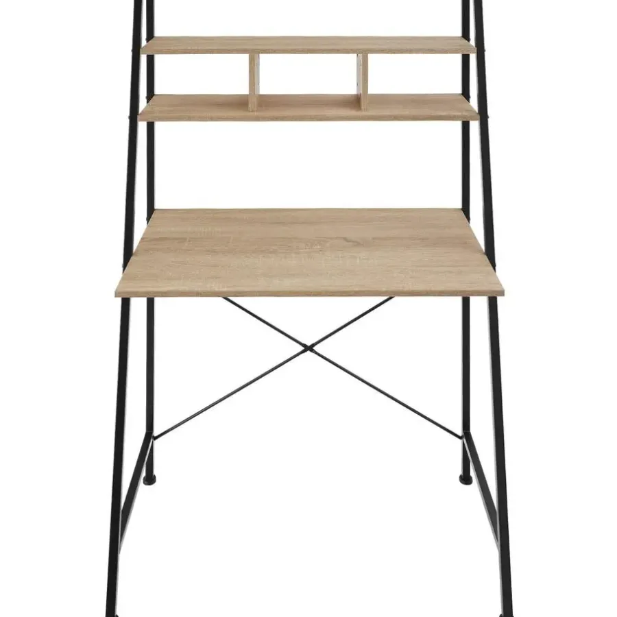 tectake Bureau Exeter 85,5x46,5x140cm, Industrieel Licht Hout, Eiken Sonoma