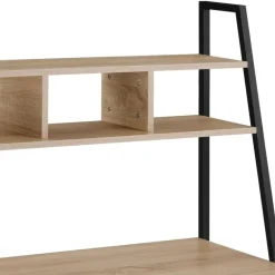 tectake Bureau Exeter 85,5x46,5x140cm, Industrieel Licht Hout, Eiken Sonoma