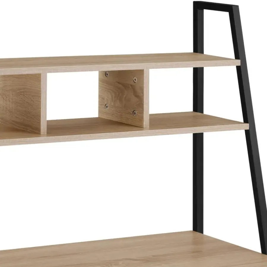tectake Bureau Exeter 85,5x46,5x140cm, Industrieel Licht Hout, Eiken Sonoma