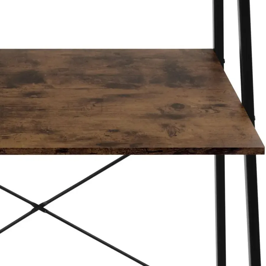 tectake Bureau Exeter 85,5x46,5x140cm, Industrieel Hout Donker, Rustiek
