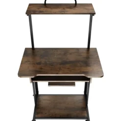 Bureaus-tectake Bureau Fife 80x65,5x130,5cm, Industrieel Hout Donker, Rustiek