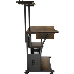 Bureaus-tectake Bureau Fife 80x65,5x130,5cm, Industrieel Hout Donker, Rustiek