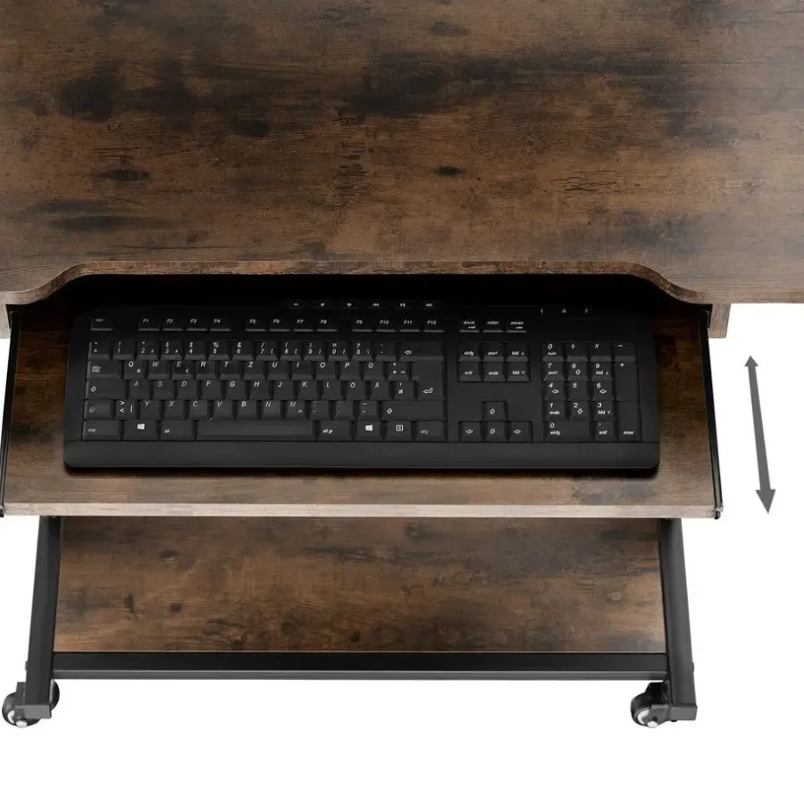 Bureaus-tectake Bureau Fife 80x65,5x130,5cm, Industrieel Hout Donker, Rustiek