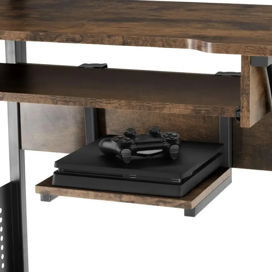 Bureaus-tectake Bureau Fife 80x65,5x130,5cm, Industrieel Hout Donker, Rustiek