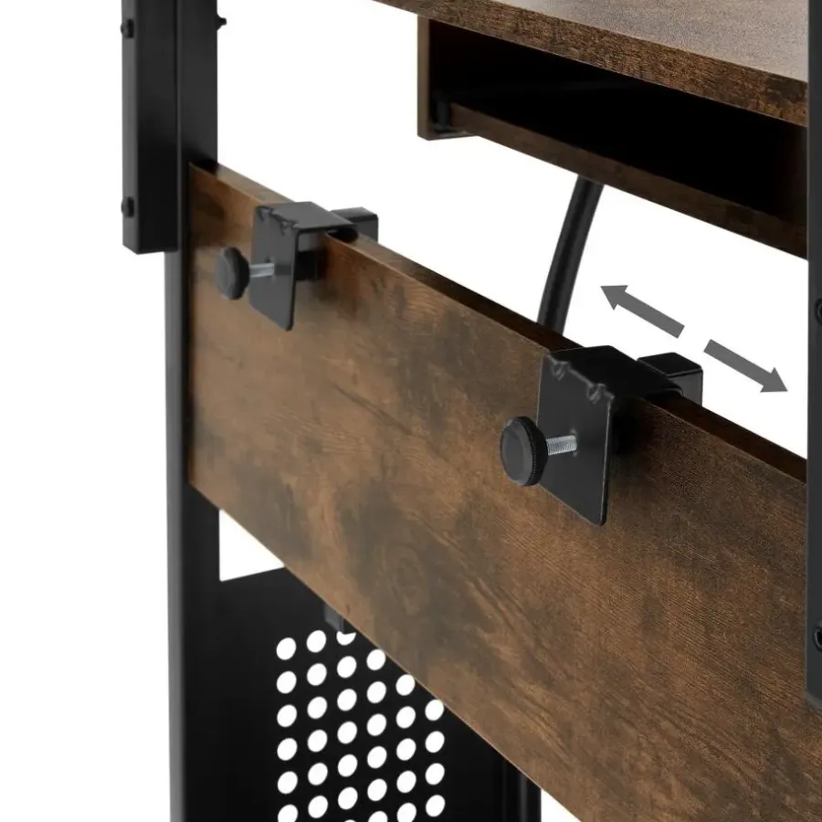Bureaus-tectake Bureau Fife 80x65,5x130,5cm, Industrieel Hout Donker, Rustiek