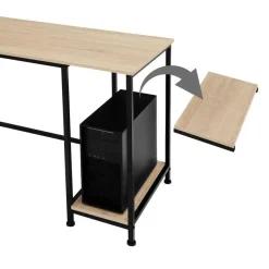 Bureaus-tectake Bureau Hamilton 138x138x75,5cm, Industrieel Licht Hout, Eiken Sonoma