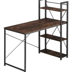 tectake Bureau Hershey 122x61x120cm, Industrieel Hout Donker, Rustiek
