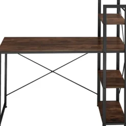 tectake Bureau Hershey 122x61x120cm, Industrieel Hout Donker, Rustiek