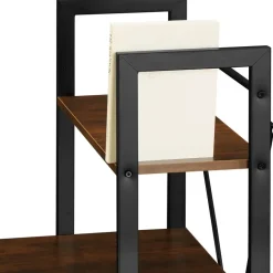 tectake Bureau Hershey 122x61x120cm, Industrieel Hout Donker, Rustiek
