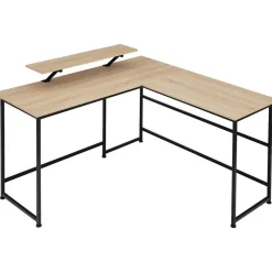 Bureaus-tectake Bureau Melrose 140x130x76,5cm, Industrieel Licht Hout, Eiken Sonoma