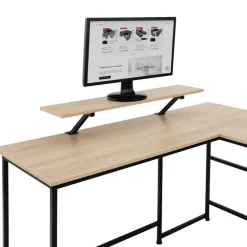 Bureaus-tectake Bureau Melrose 140x130x76,5cm, Industrieel Licht Hout, Eiken Sonoma