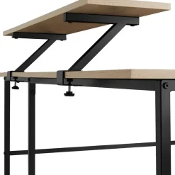 Bureaus-tectake Bureau Melrose 140x130x76,5cm, Industrieel Licht Hout, Eiken Sonoma