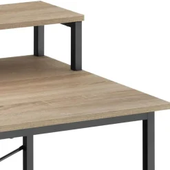 Bureaus-tectake Bureau met plank en organizer, Industrieel Licht Hout, Eiken Sonoma