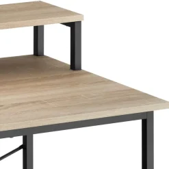 Bureaus-tectake Bureau met plank en organizer, Industrieel Licht Hout, Eiken Sonoma