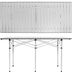 tectake Campingtafel van aluminium met tas 140x70x70cm , Grijs
