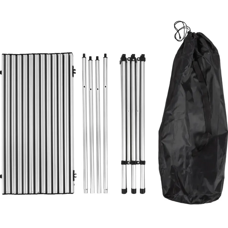 tectake Campingtafel van aluminium met tas 140x70x70cm , Grijs