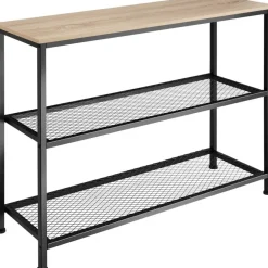 Sidetables-tectake Consoletafel Bristol 100x30x81cm, Industrieel Licht Hout, Eiken Sonoma