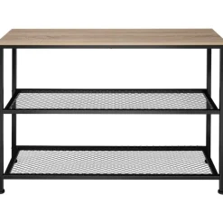 Sidetables-tectake Consoletafel Bristol 100x30x81cm, Industrieel Licht Hout, Eiken Sonoma